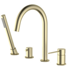 Смеситель на борт ванны Timo Saona на 4 отверстия комплект золото матовое 2320/17Y