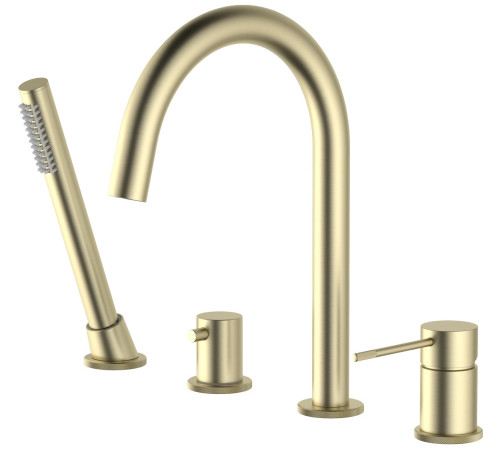 Смеситель на борт ванны Timo Saona на 4 отверстия комплект золото матовое 2320/17Y