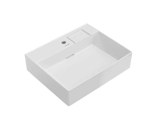 Раковина накладная Kerama Marazzi Logica 60.5х48.5 см 1 отверстие белый глянец LO.wb.60.1