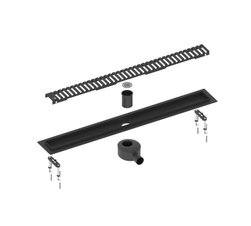 Душевой лоток Timo Drain System 600 мм с решеткой Lines черный матовый DS230106/03