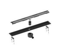 Душевой лоток Timo Drain System 700 мм решетка Lines черный матовый DS230107/03