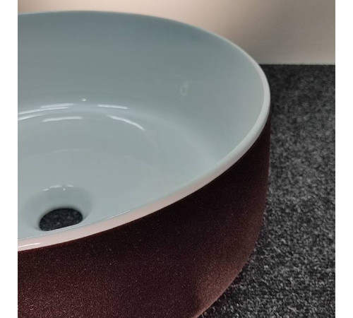 Раковина накладная Artceram Cognac 42 см белый / testa di moro COL001 01 65