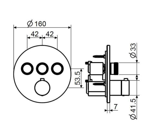 Смеситель для душа встраиваемый Plumberia Selection PSBOX на 3 выхода черный матовый PSB1903NO