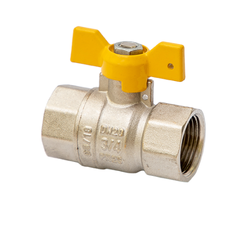 Кран шаровой газовый Högert Technik Premium 3/4 ВВ PN 25 бабочка BV81305