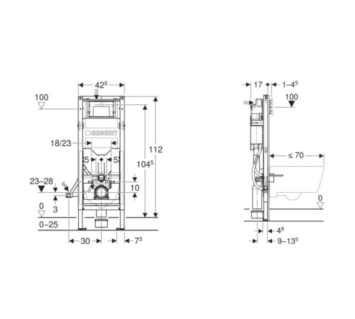 Инсталляция для унитаза Geberit Duofix Sigma 112 см для ММГН 111.350.00.6