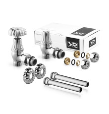 Комплект вентилей угловых SR Rubinetterie Floral Old Style 1/2 хром A339-1500C0P0