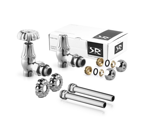 Комплект вентилей угловых SR Rubinetterie Floral Old Style 1/2 хром A339-1500C0P0