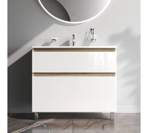 Тумба под раковину напольная AM.PM X-Joy 100 см 2 ящика белый глянец M85AFSX1002WG