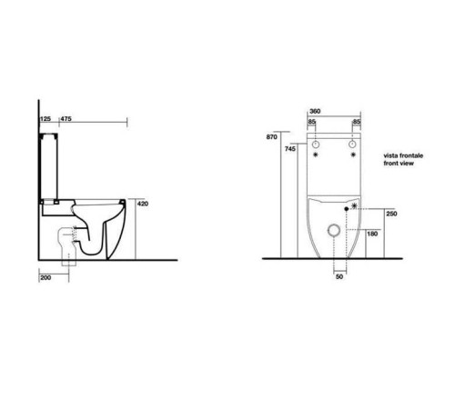 Унитаз-моноблок Kerasan Flo 47.5х36 см 311701/318101/750990