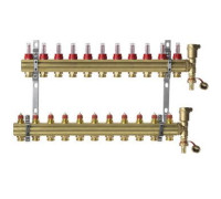Комплект коллекторов Danfoss FHF-11F set с расходомерами и кронштейнами 11 контуров 088U0731