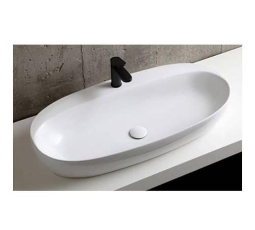 Раковина накладная Azzurra Elegance Circle 90x44x14 см 1 отв. ELLA090440CMBI