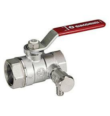Кран шаровой Giacomini R250DS 1/2 ВВ ручка-рычаг со сливом R250SX003