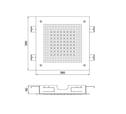 Верхний душ Almar Velvet Rain 38х38 см встраиваемый 2 режима нерж. сталь E044282.BS