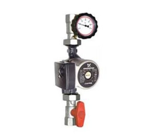 Комплект подключения Hoobs 1 с насосом Grundfos UPSO 25-65 180 и шаровыми кранами HB-10321-ISO-P6