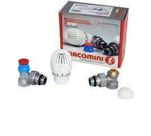 Комплект для подключения радиатора Giacomini R470F угловой осевой DN 15 1/2 дюйма R470FX023