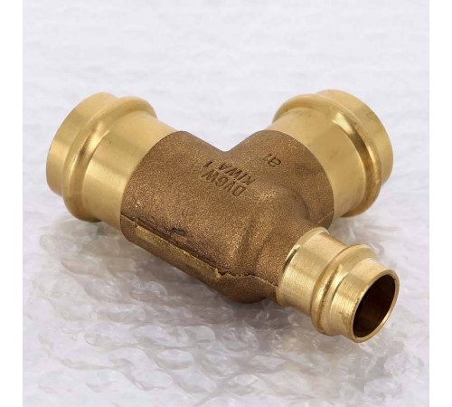 Тройник пресс Viega Sanpress 28х18х28 мм бронза 314163