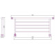 Полка для полотенцесушителя Сунержа прямая 4 перекладины 538x240 мм матовое золото 032-2012-4470