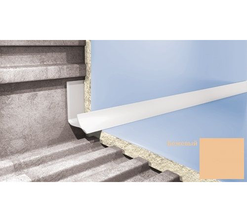 Профиль для плитки ПВХ внутренний Cezar 7 мм бежевый VS103