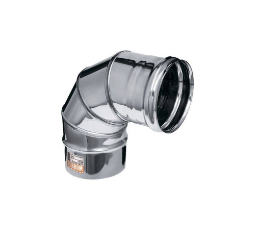 Колено дымохода 4-секционное 90° Ferrum AISI 430 0.5 мм 130 мм Af2206
