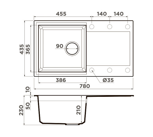 Кухонная мойка Omoikiri Sakaime 78-BL Tetogranit 78x43.5 см черный 4993111