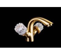 Смеситель для раковины Boheme Crystal двуручковый матовая бронза 311-CRST