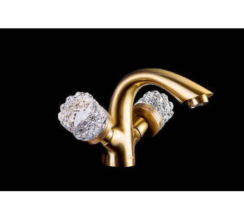 Смеситель для раковины Boheme Crystal двуручковый матовая бронза 311-CRST