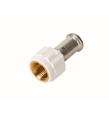 Муфта пресс ПВДФ HENCO 16x1/2 ВР белая 18PKW-1604