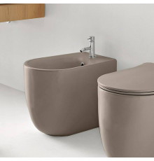 Биде напольное Kerasan Nolita 55х35 см с 1 отверстием и креплениями WB5N коричневый орех 532081