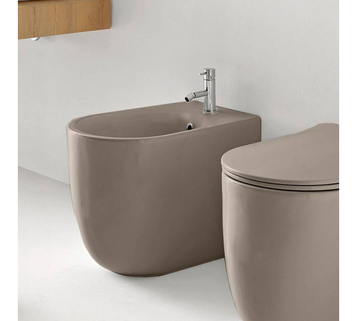 Биде напольное Kerasan Nolita 55х35 см с 1 отверстием и креплениями WB5N коричневый орех 532081