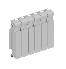 Радиатор биметаллический RIFAR MONOLIT 300 6 секций боковое подключение RAL 9016 MN-300-06