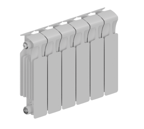Радиатор биметаллический RIFAR MONOLIT 300 6 секций боковое подключение RAL 9016 MN-300-06
