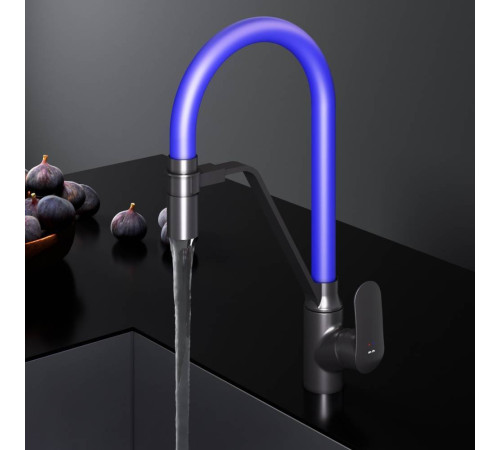 Смеситель для кухни AM.PM Like с каналом для питьевой воды и гибким синим изливом F8007827