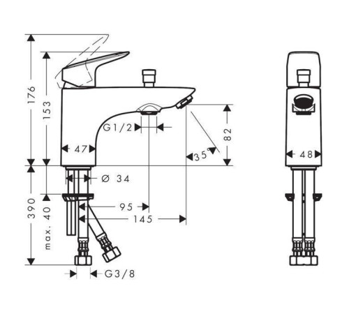 Смеситель на борт ванны Hansgrohe Logis на 1 отверстие хром 71312000