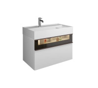 Тумба с раковиной Burgbad Yumo 81.5x47x48 см подвесная белый глянец SFMX082 F3193 C0001*1