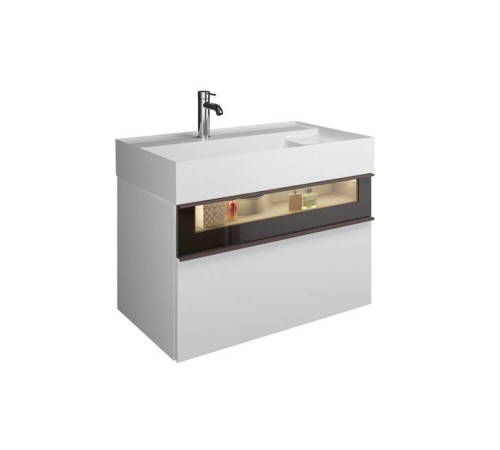 Тумба с раковиной Burgbad Yumo 81.5x47x48 см подвесная белый глянец SFMX082 F3193 C0001*1