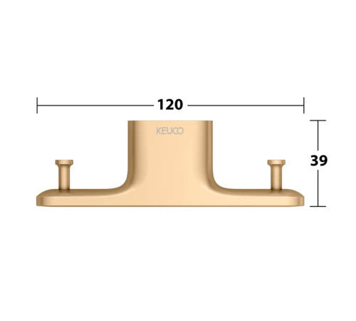 Крючок для полотенец Keuco Edition 400 двойной подвесной brushed brass 11515250000