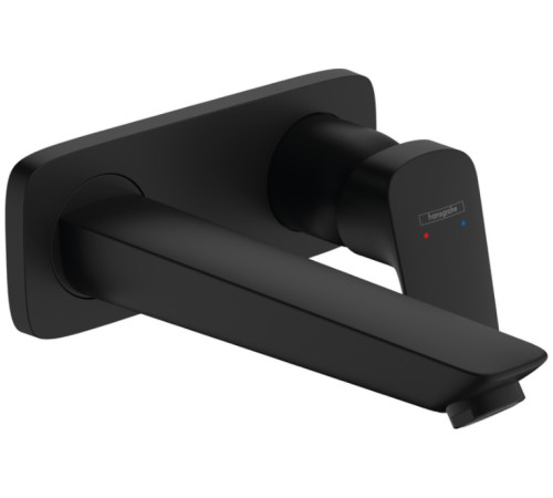 Смеситель для раковины Hansgrohe Logis настенный внешняя часть излив 195 мм черный матовый 71220670