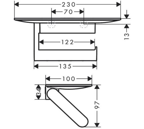 Держатель туалетной бумаги Hansgrohe WallStoris с полкой белый матовый 27928700