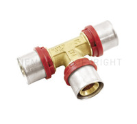 Тройник пресс-фитинг латунный Tiemme 32х32х32 мм 1660024