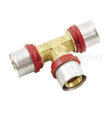 Тройник пресс-фитинг латунный Tiemme 32х32х32 мм 1660024