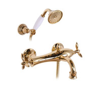 Смеситель для ванны Gattoni Timor с лейкой и шлангом золото 24 карата 1800118D0oro