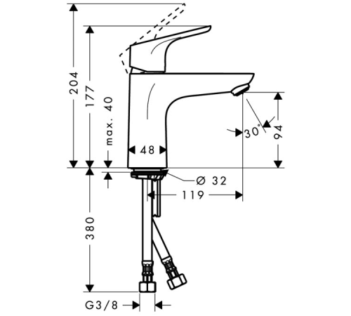 Смеситель для раковины Hansgrohe Focus хром 31517000