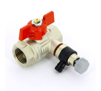 Кран шаровой Uni-Fitt ВВ с дренажным вентилем и заглушкой бабочка 1/2 115T2000