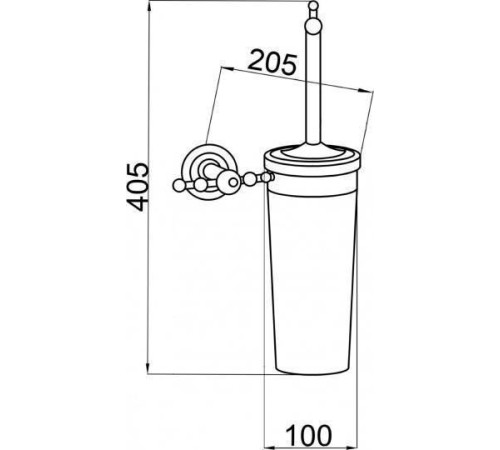 Ершик для туалета подвесной Boheme Imperiale золото 10414