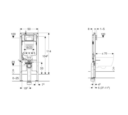 Инсталляция для унитаза Geberit Duofix Sigma 114 см с крепежом 111.796.00.2