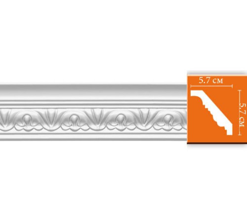 Плинтус потолочный DECOMASTER 95609F с рисунком полиуретан гибкий 52х56х2400 мм 95609F