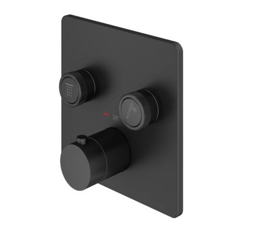 Смеситель для душа встраиваемый Plumberia Selection PSBOX на 2 выхода черный матовый PSB2902NO