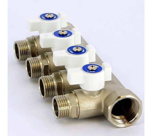 Коллектор с шаровыми кранами Uni-Fitt 3/4х1/2 4 выхода 40 мм 420N3240