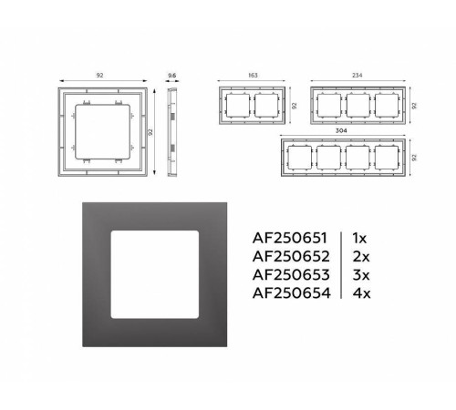 Рамка на 2 поста Ambrella Volt Qubi AF250652