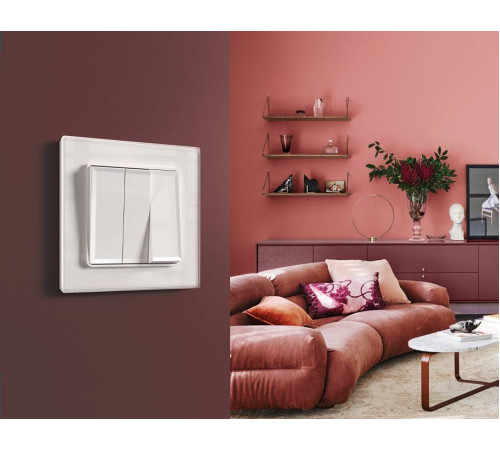 Рамка на 3 поста Ambrella Volt Platos Стекло органическое AF330103